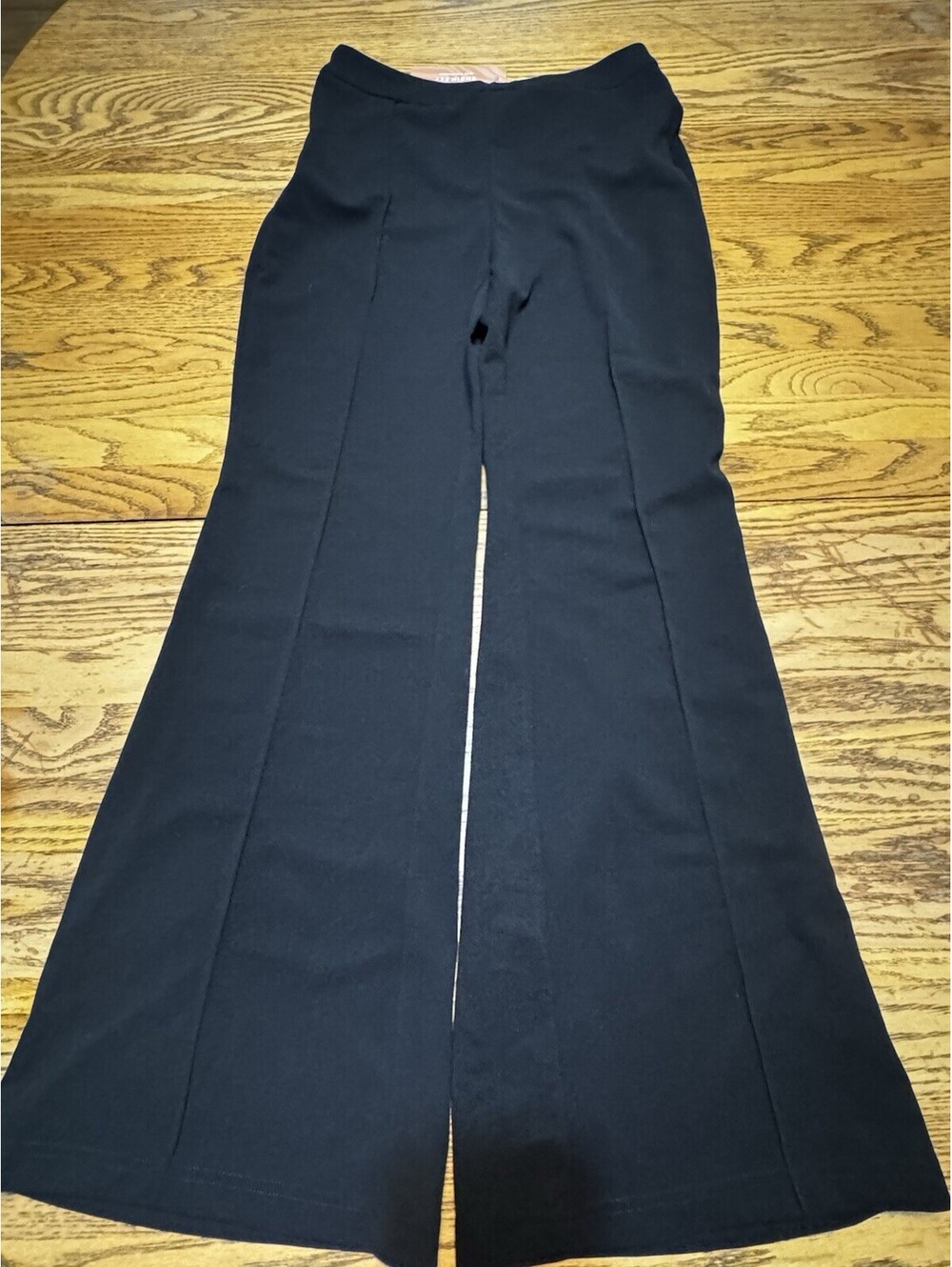 SHEIN Womens Black Dress Pants Flared Leg Pull On Stretch Knit Size L